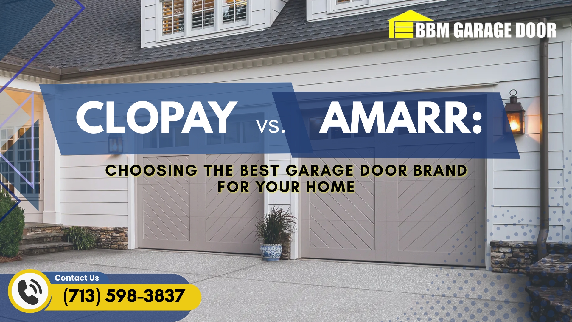 Clopay vs. Amarr comparison guide for choosing the best garage door brand for your home.