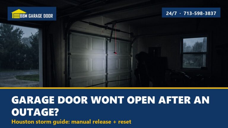 Garage door will not open after power outage - Houston storm guide